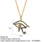 Blue Eye Pendant Long Stainless Steel Gold Color Chain elwady1